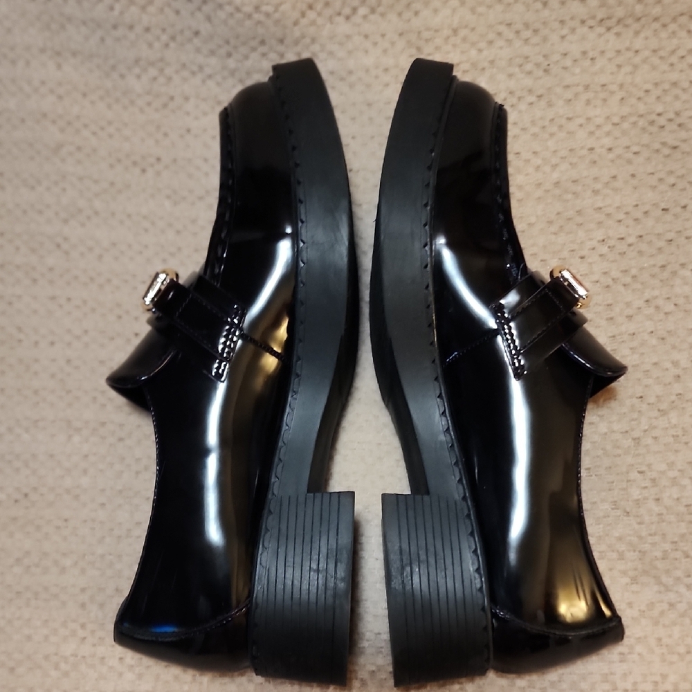 Madden Girl Black Patent Loafers - Picture 4 of 7